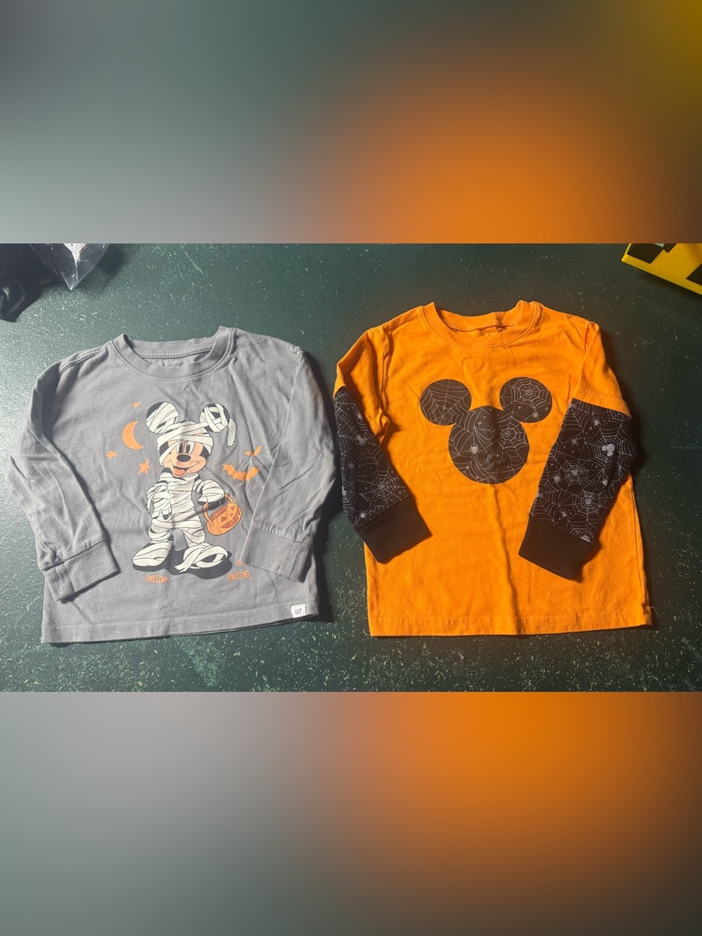 2 Disney Mickey Mouse Halloween Long Sleeve Shirts - Size 3T